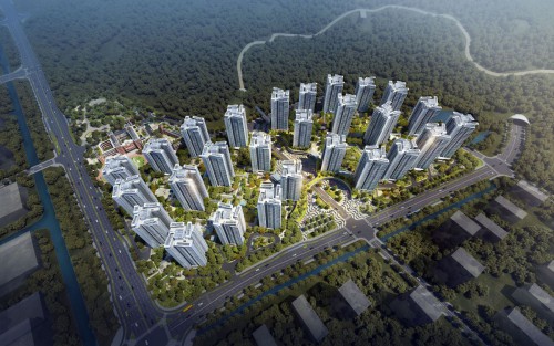 Macau New Neighbourhood (MNN) project in Hengqin featuring 27 residential towers (Rendering) 